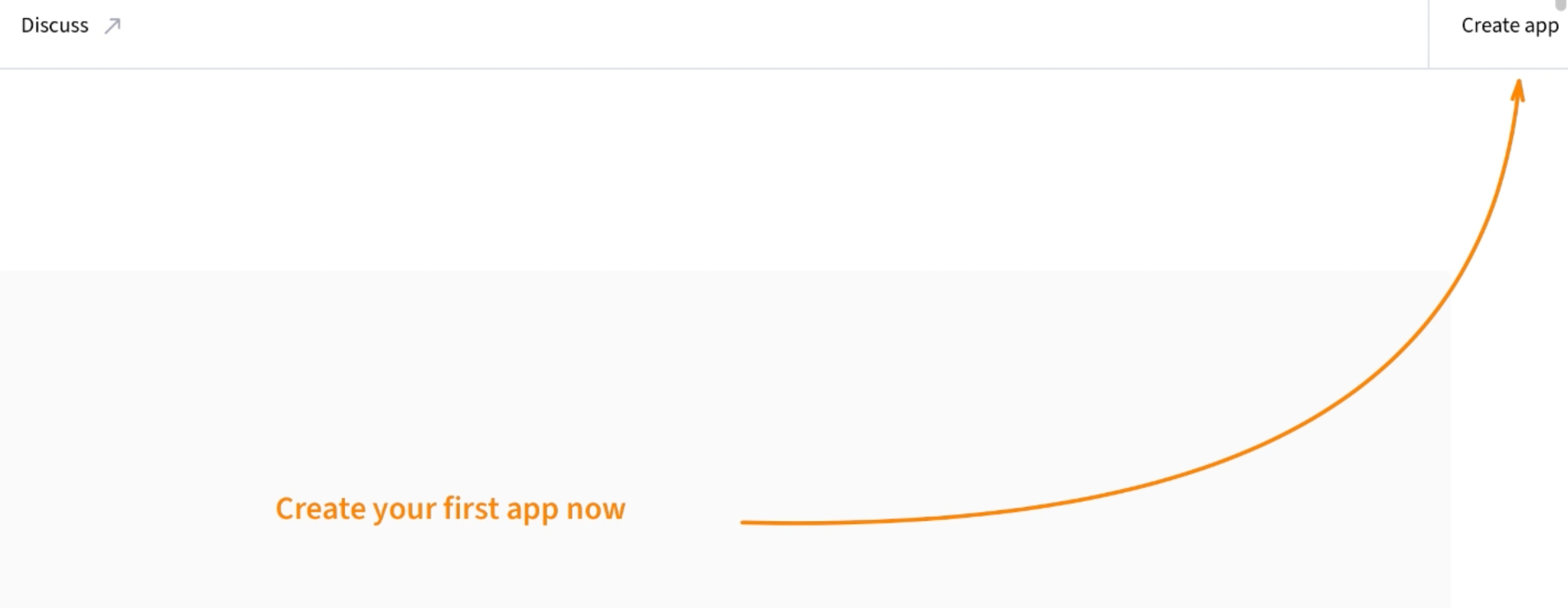 Create app button